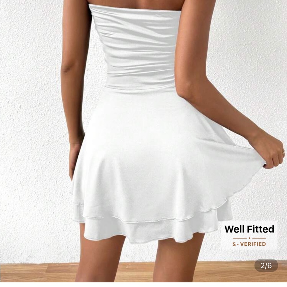 SHEIN White Strapless Mini Dress - Picture 2 of 4